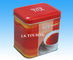 200g طبع مستطيل قصدير صندوق مع pvc نافذة، أحمر قهوة / شاي تخزين صندوق المزود